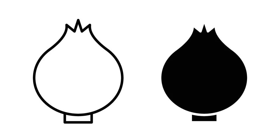 Onion icon black vector isolated on white Stock Illustration