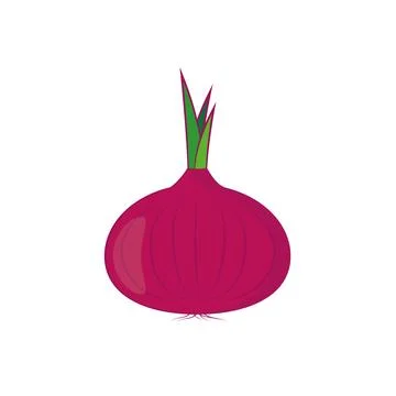 Onion icon in flat style. Isolated object. Onion logo. Illustrazione stock