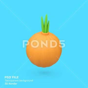 Onion isolated 3d render icon illustration PSD Template