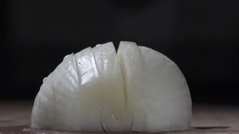Onion knife cut Stock Footage 136759113