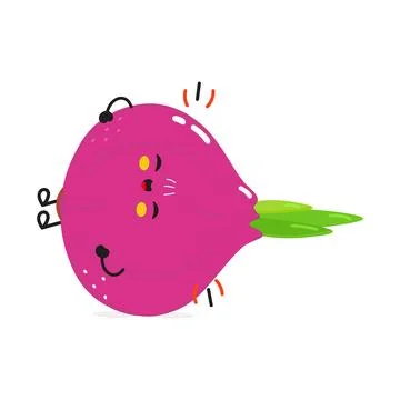 Onion laughs character. Vector hand drawn cartoon kawaii character illustra.. Stock Illustration