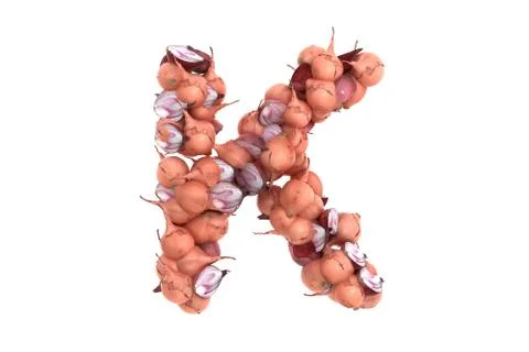 Onion letter K on white background Stock Illustration