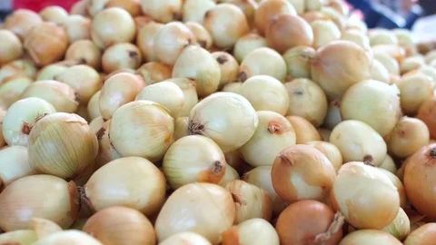 Onion on the market  Stock Footage 80688790