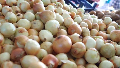 Onion on the market  Stock Footage 80688799