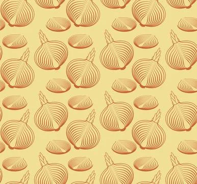 Onion pattern seamless. Onion bulb slice background. Vegetable texture Stock Illustration