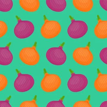 Onion pattern seamless. Onions background. vegetable texture. Cartoon style v Stock Illustration