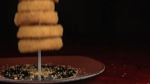Onion Rings Fall Stock Footage 34077492