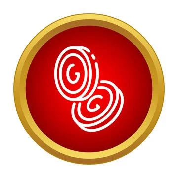 Onion rings icon inside red circle frame Stock Illustration