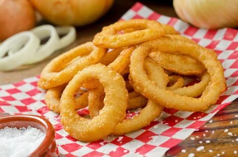 Onion rings Foto stock