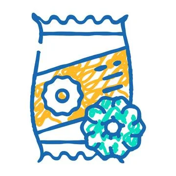 Onion rings snack icon doodle illustration イラスト素材