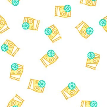 Onion rings snack vector seamless pattern イラスト素材