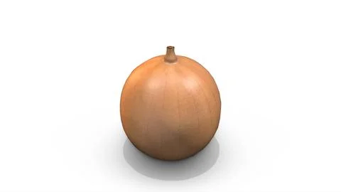 Onion Rotation on a White Background Stock Illustration