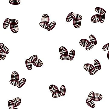 Onion slice food cut vector seamless pattern Stock Illustration