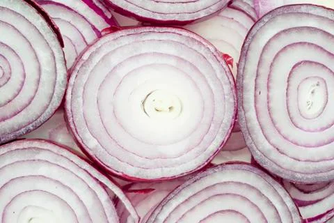 Onion slices Stock Photos