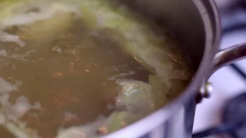 Onion soup close up Stock Footage 72961778