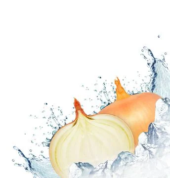 Onion splash Stock Photos