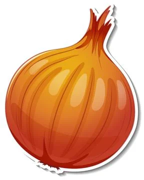 Onion sticker on white background Stock Illustration