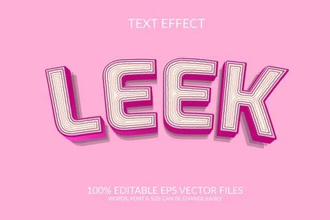 Onion style vector eps leek text effect design. Stock Illustration