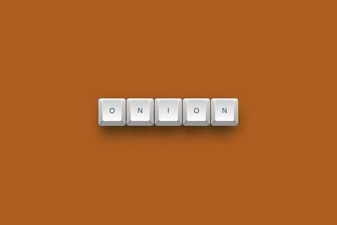 Onion text on a 3d keyboard button with shadow concept series Stock Illustration