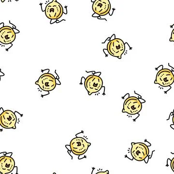 Onion vegetable character vector seamless pattern 스톡 일러스트