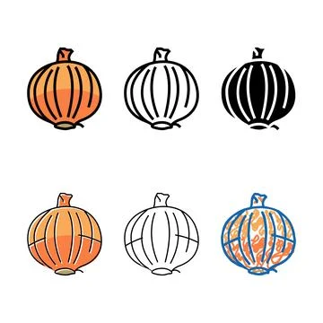 Onion vegetable color icon vector minimal Stock Illustration