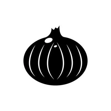 Onion vegetable vector icon solid black EPS 10. Vegetarian flat illustration Stock Illustration