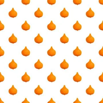 Onion vegetables repeating seamless pattern on white background Illustrazione stock