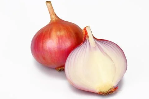 ONION WITH WHITE BACKGROUND - VEGITABLE Stock Photos