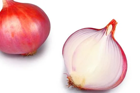 ONION WITH WHITE BACKGROUND - VEGITABLE Stock Photos