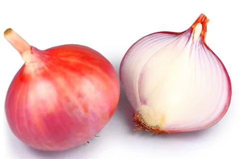 ONION WITH WHITE BACKGROUND - VEGITABLE Stock Photos