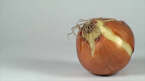 Onion On A White Surface, Isolated, Bio, Organic, Cuisine, Pan Stock Footage 40617063
