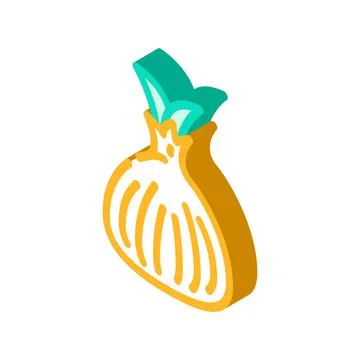 Onion yellow isometric icon vector illustration 스톡 일러스트