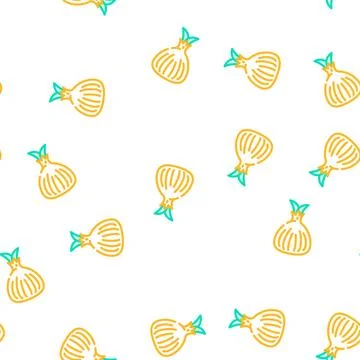 Onion yellow vector seamless pattern Stock Illustration