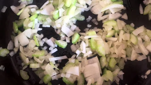 Onions and Celery Cooking Stock Footage 289574349