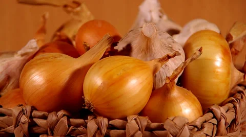 Onions and garlic Stock Footage 32242578