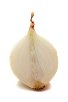 Onions cut in half Stock Photos