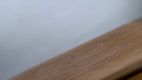 Onions falls in slow motion onto a cutting board Stock Footage 100008553