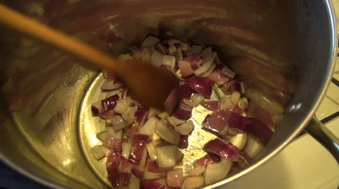 Onions frying Stock Footage 32661135