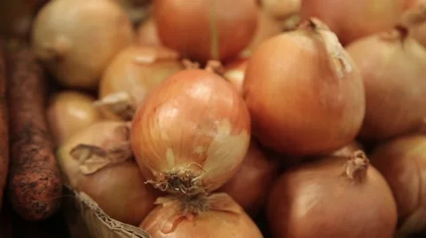 Onions in the husk Stock Footage 59306878