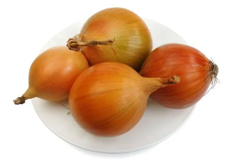 Onions, isolated Stock Photos