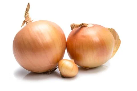 Onions isolated on white background Stock Photos