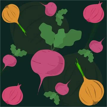 Onions Pattern Background Vector Stock Illustration