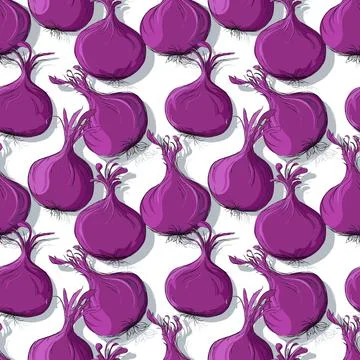 Onions repeating pattern editable vector template Illustrazione stock