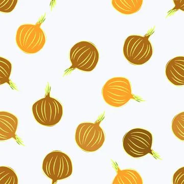 Onions Scattered On White Pattern Stock Illustration