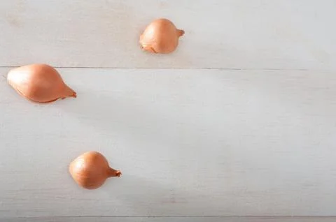 Onions on the table Stock Photos