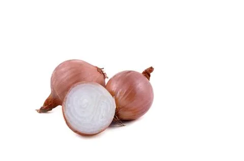 Onions on white background Stock Photos