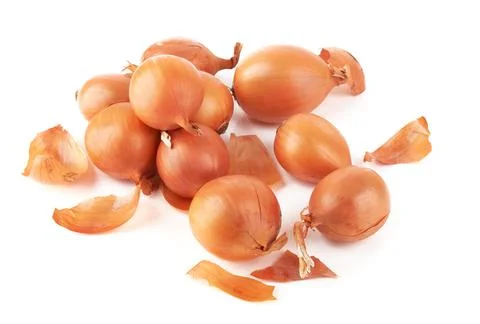 Onions on white background Stock Photos