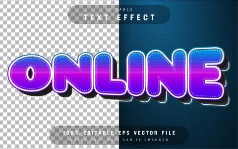Online 3d text effect with gradient Stock Illustration