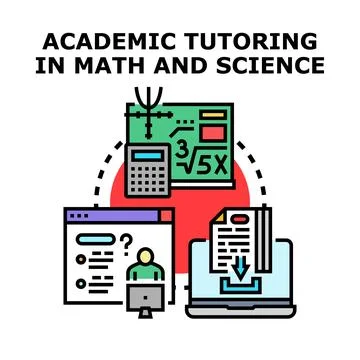 Online academic tutoring in math and science learning イラスト素材