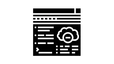 Online access to cloud, or hacking account glyph icon animation Stock Footage 163804267